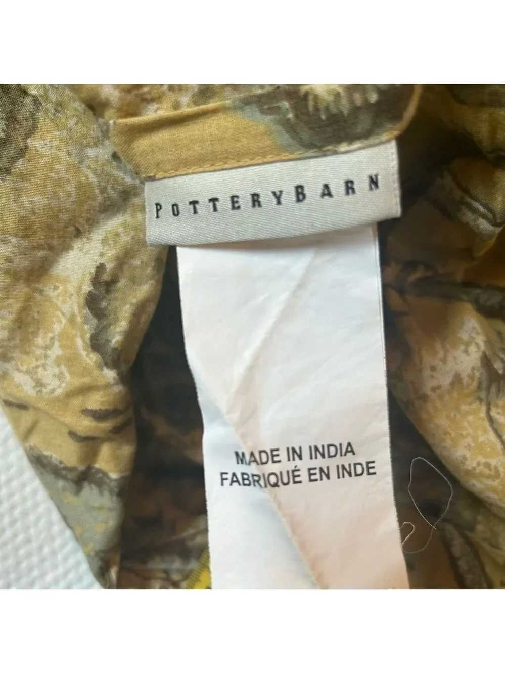 Pottery Barn Duvet Cover Penelope Kalamkari Floral Gold Full/Queen 100% Cotton